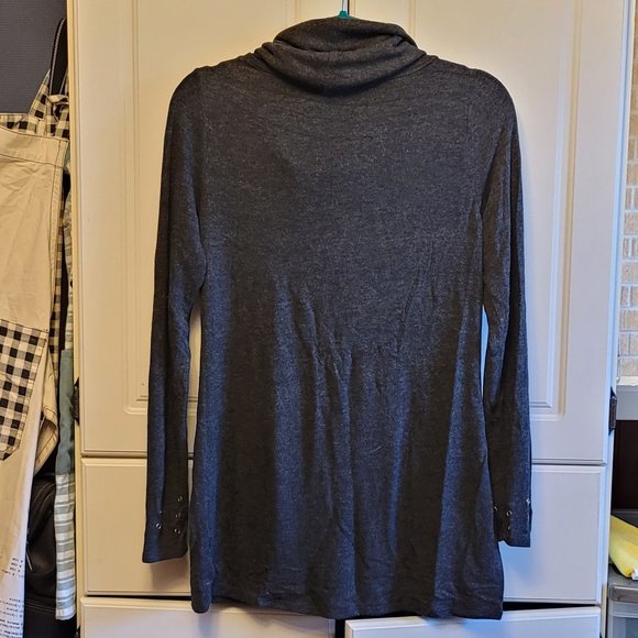 Belle by Belldini Grey Long Sleeve Cowl Neck Tunic - Picture 3 of 9